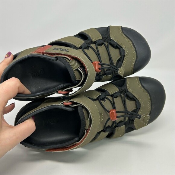 Teva Flintwood Men\'s Closed-Toe Sport Water Sandals Dark Olive Bungee Size 8 main image 5